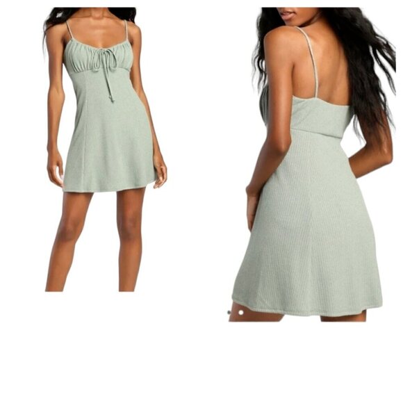 Lulus Mini Skater Dress Size XL Drawstring Ribbed Terry Knit Casual Confidence - Picture 11 of 11